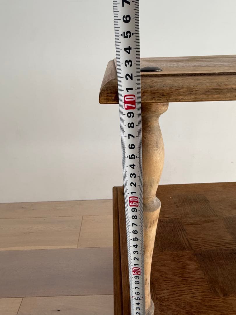 木製アンティーク2段式 キャスター付きワゴン　フランスアンティーク