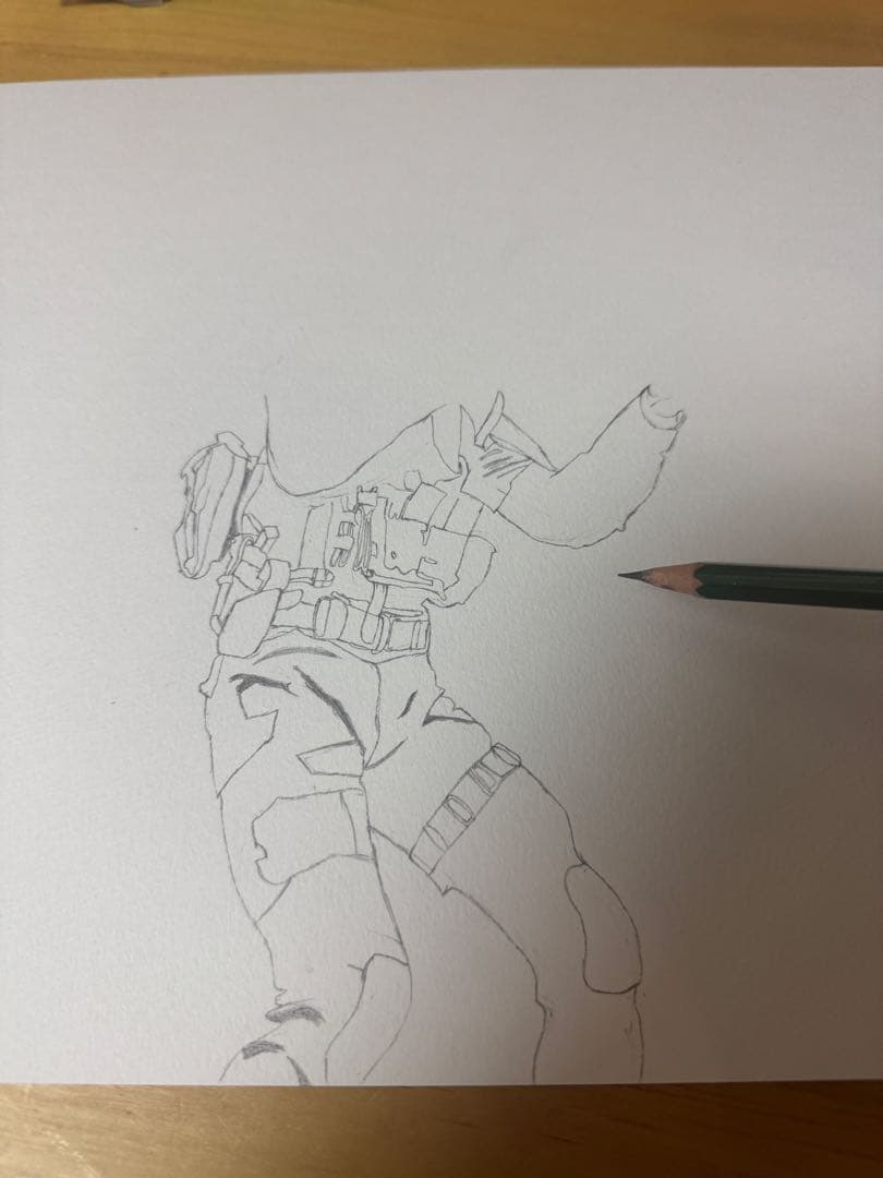 手描き絵　民主主義配達　黒白絵