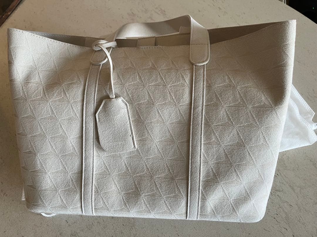 ESTIVANTスエード トートバッグスモール /オフホワイト