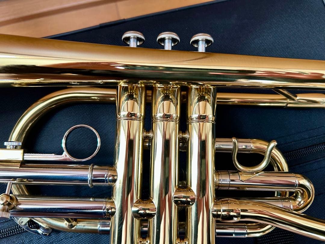 美品　コルネット　セミハードケース　マウスピース　トランペットの小型