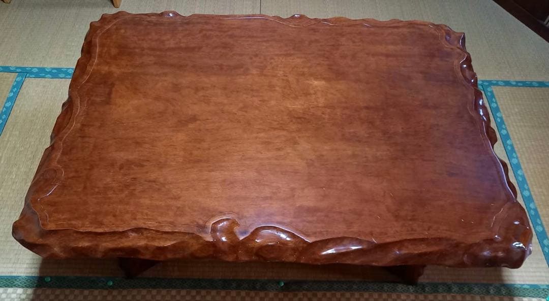 一枚板座卓　レトロ　昭和家具