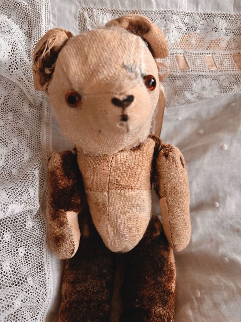 パンダベア　可愛いボロベアくん　ヘアロス　アンティークベア　ヴィンテージベア