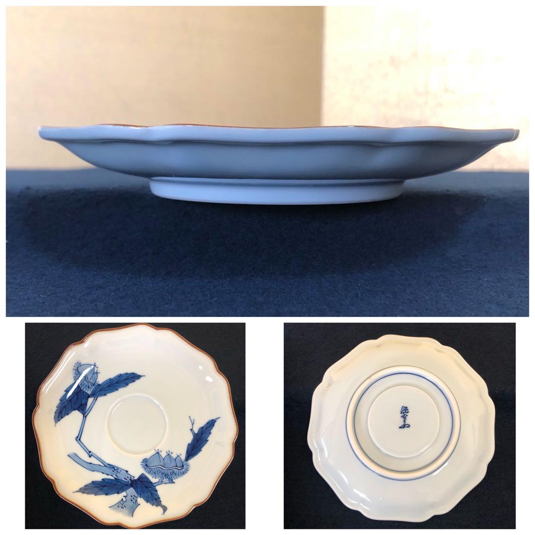 ❗️割引《R》有田焼 染付 栗絵 碗皿5客組 源右衛門作 共箱　250901G5