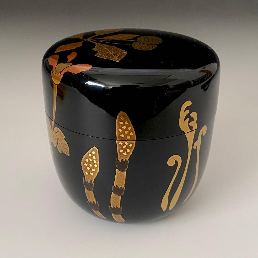 ◆茶平一斎 棗 春の草花 輪島塗 塗師 中棗 茶道具