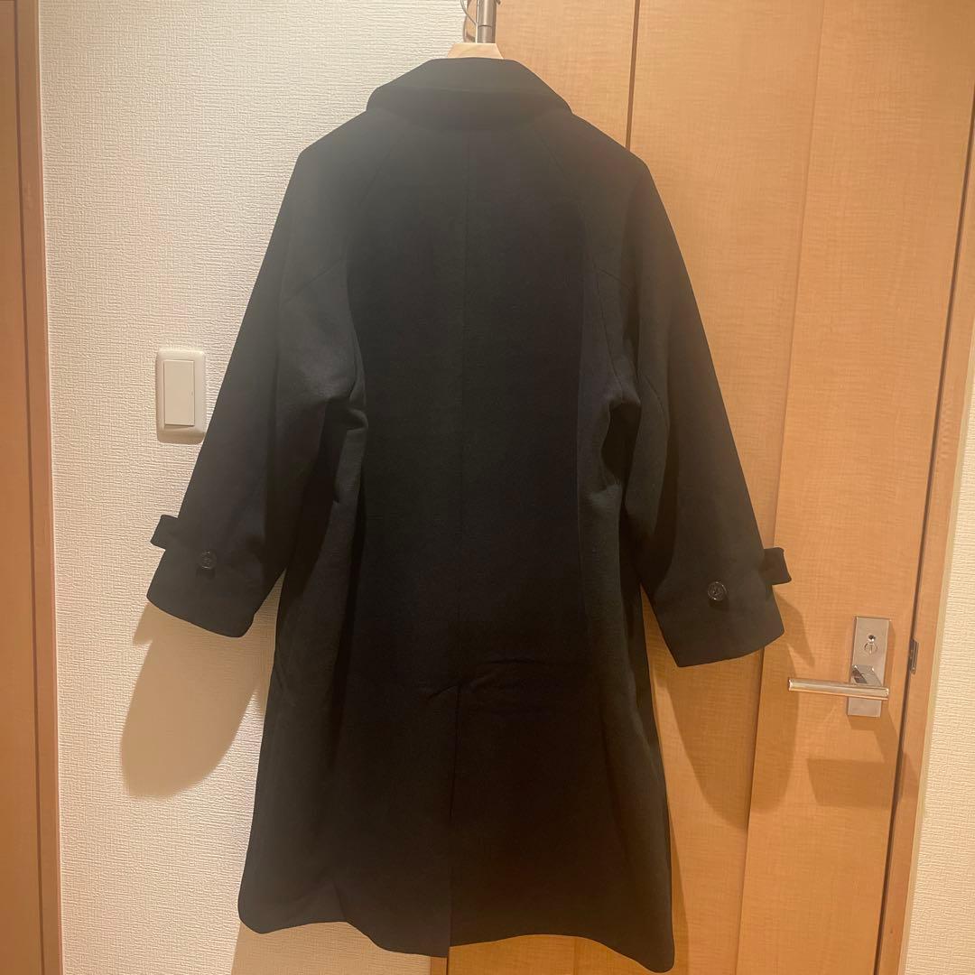 【完売品】CLEL ウールブレンドテックメルトンステンカラーコート XSブラック