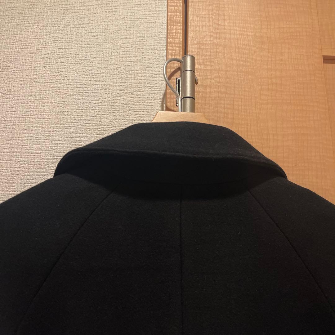 【完売品】CLEL ウールブレンドテックメルトンステンカラーコート XSブラック