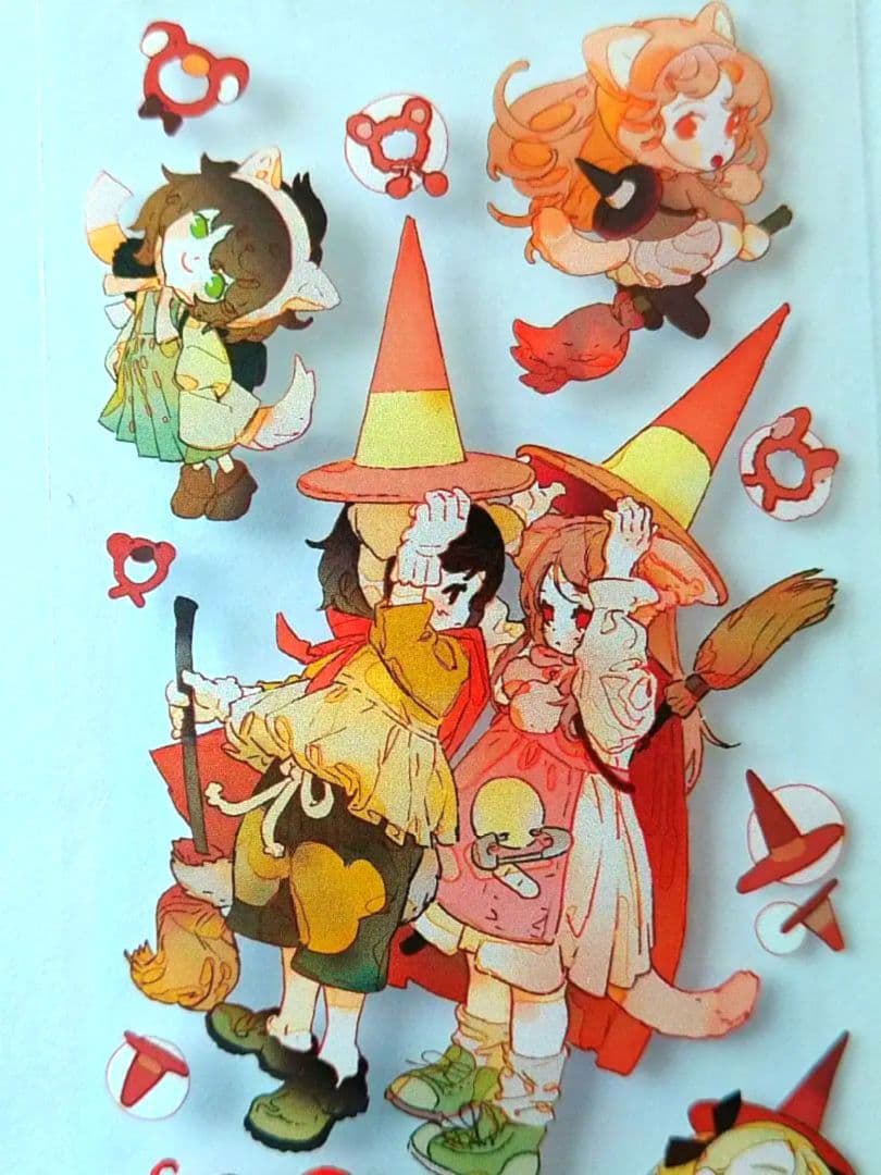 J87＃魔女小甜心(PET)田小宝的星空切り売り海外人物マステ女の子