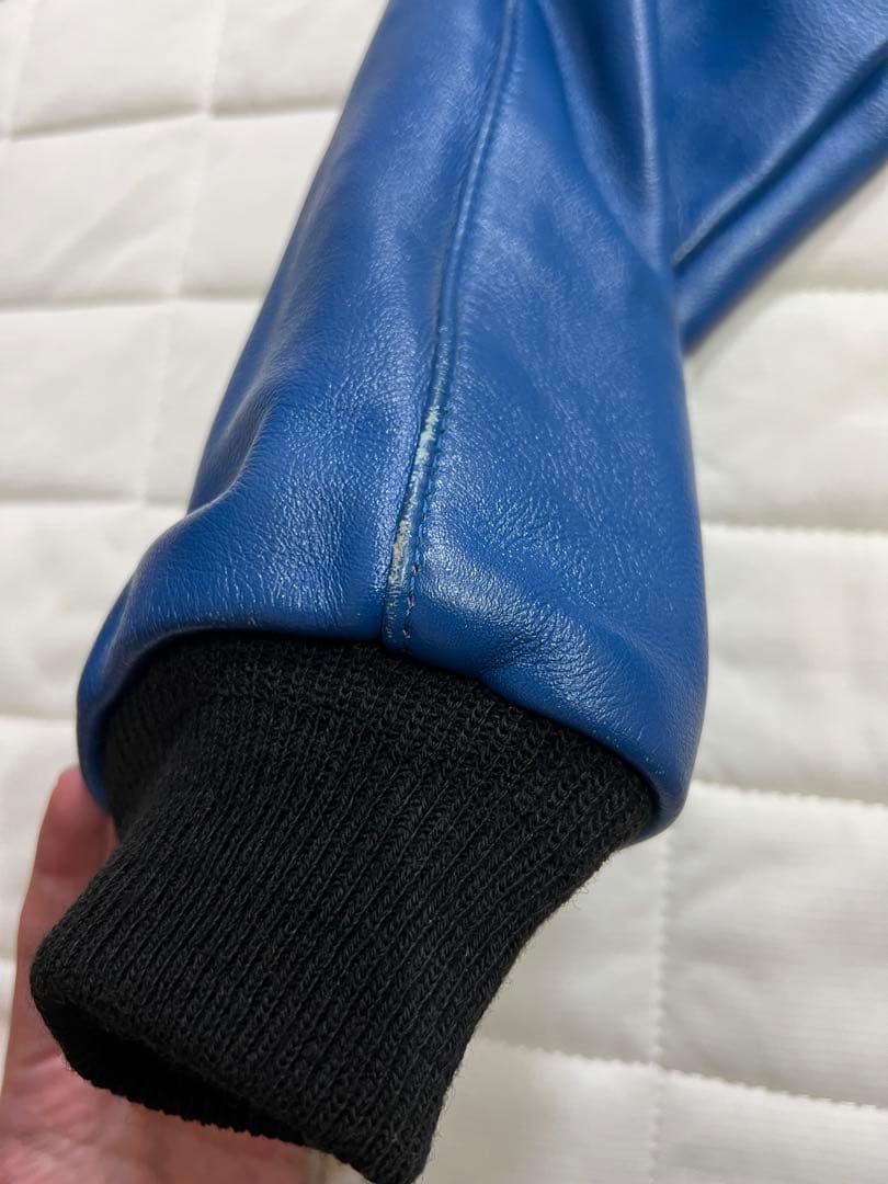 VANSON レザージャケット TJV バンソン青　黒 サイズ36 Sサイズ相当