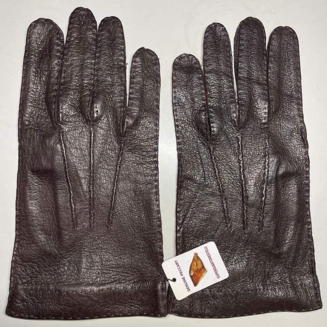 未使用 ペッカリー RESTELLI サイズ8 ダークブラウン色　ライニング無し