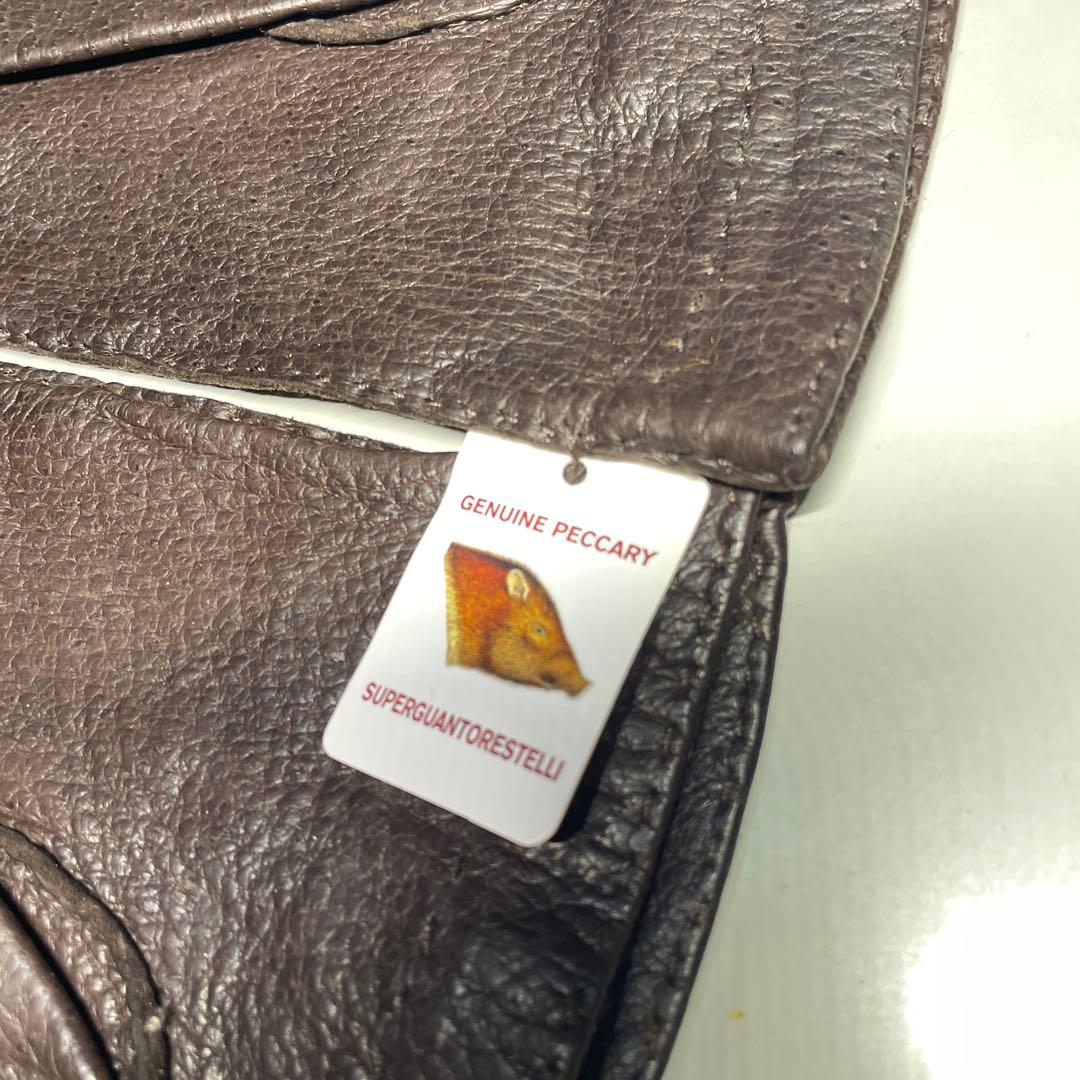 未使用 ペッカリー RESTELLI サイズ8 ダークブラウン色　ライニング無し