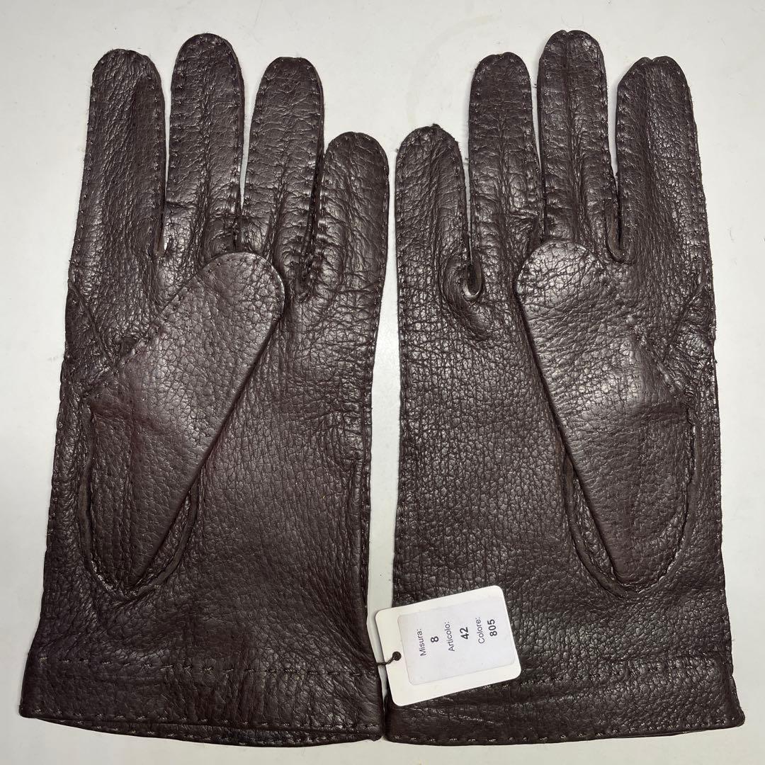 未使用 ペッカリー RESTELLI サイズ8 ダークブラウン色　ライニング無し