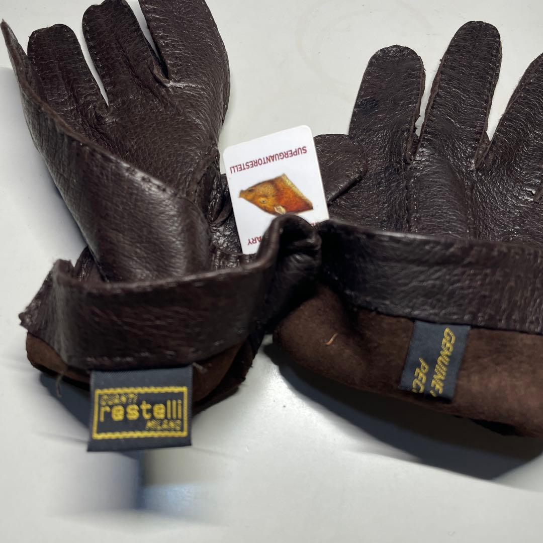 未使用 ペッカリー RESTELLI サイズ8 ダークブラウン色　ライニング無し