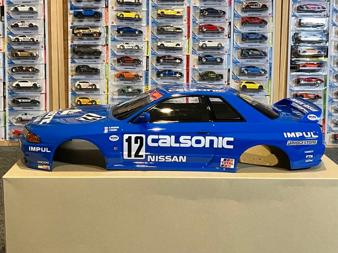 タミヤ ラジコン 日産スカイラインGT-R 塗装済 スペアボディ R32 ブルー