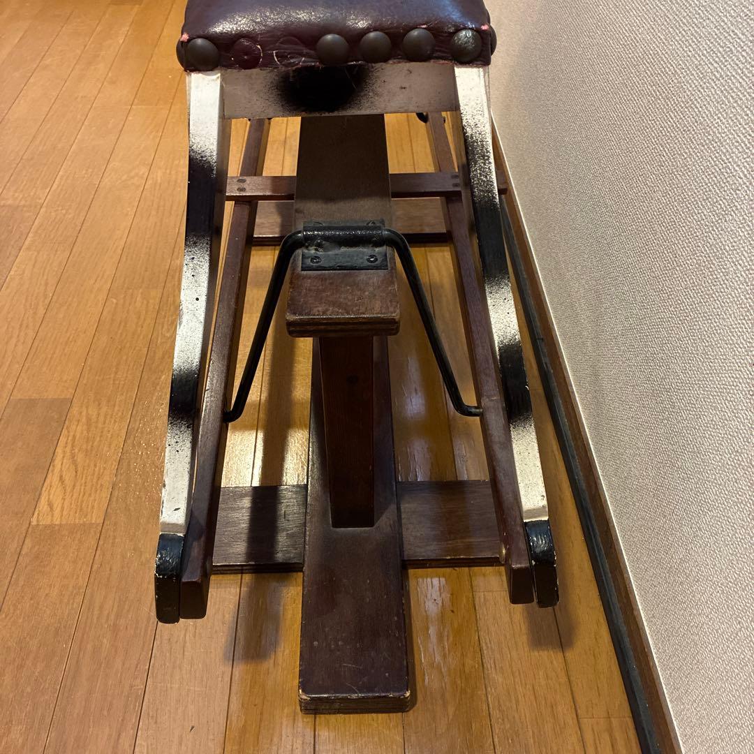 英国製　アンティーク 木製ロッキングホース 白黒水玉