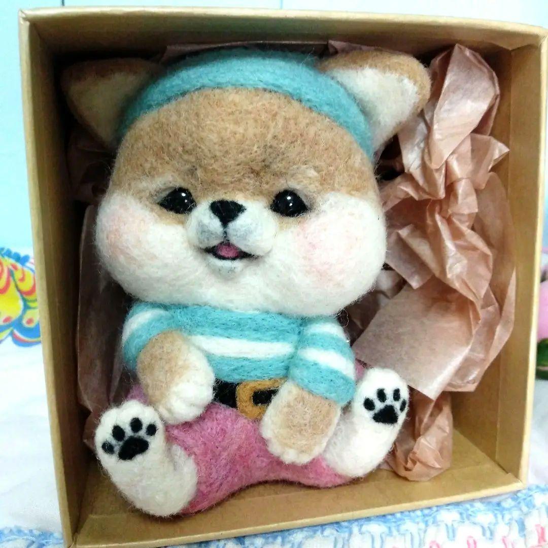 羊毛フェルト　作家さま　ハロウィーン　ぬいぐるみ　アートドール　豆柴　柴犬　❤