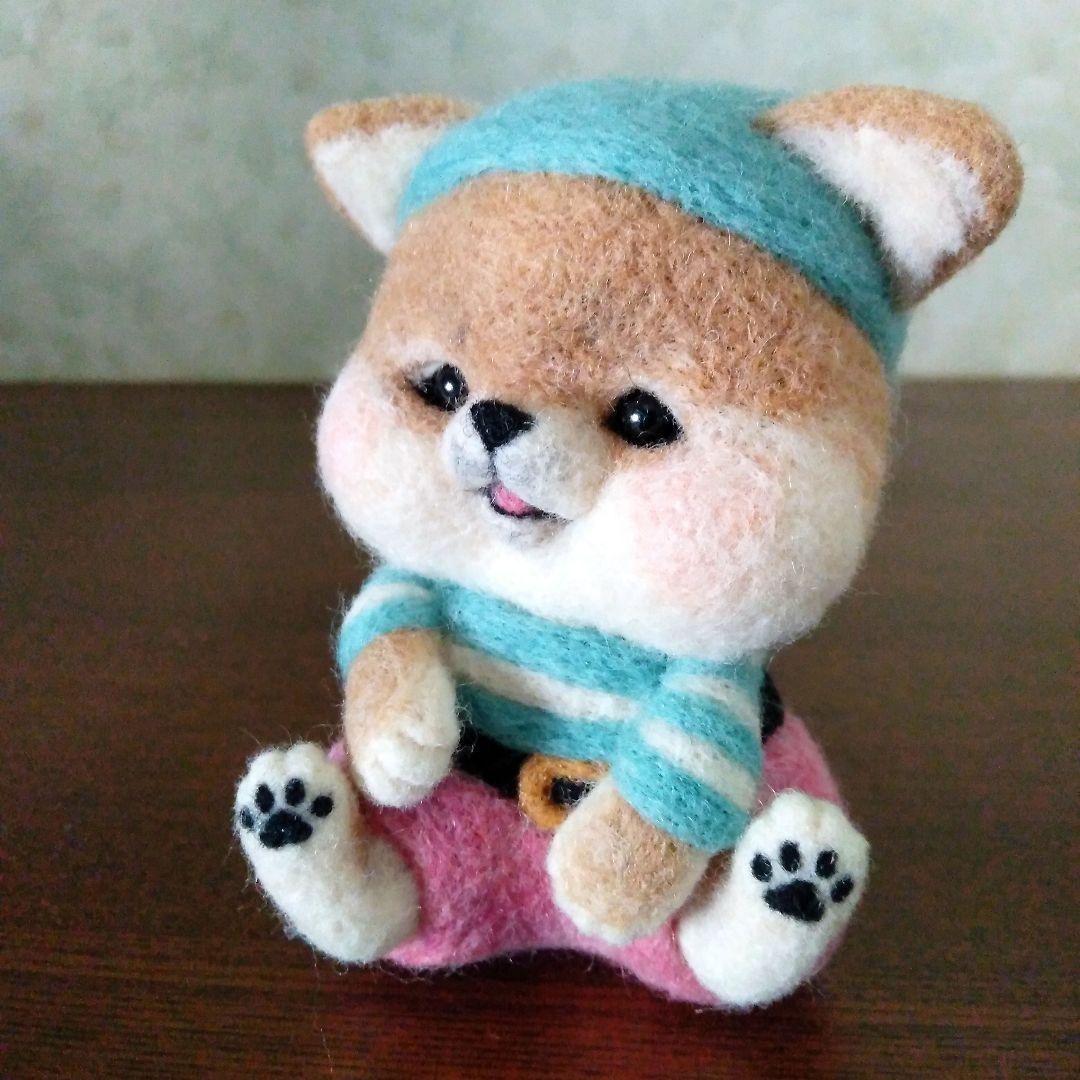 羊毛フェルト　作家さま　ハロウィーン　ぬいぐるみ　アートドール　豆柴　柴犬　❤