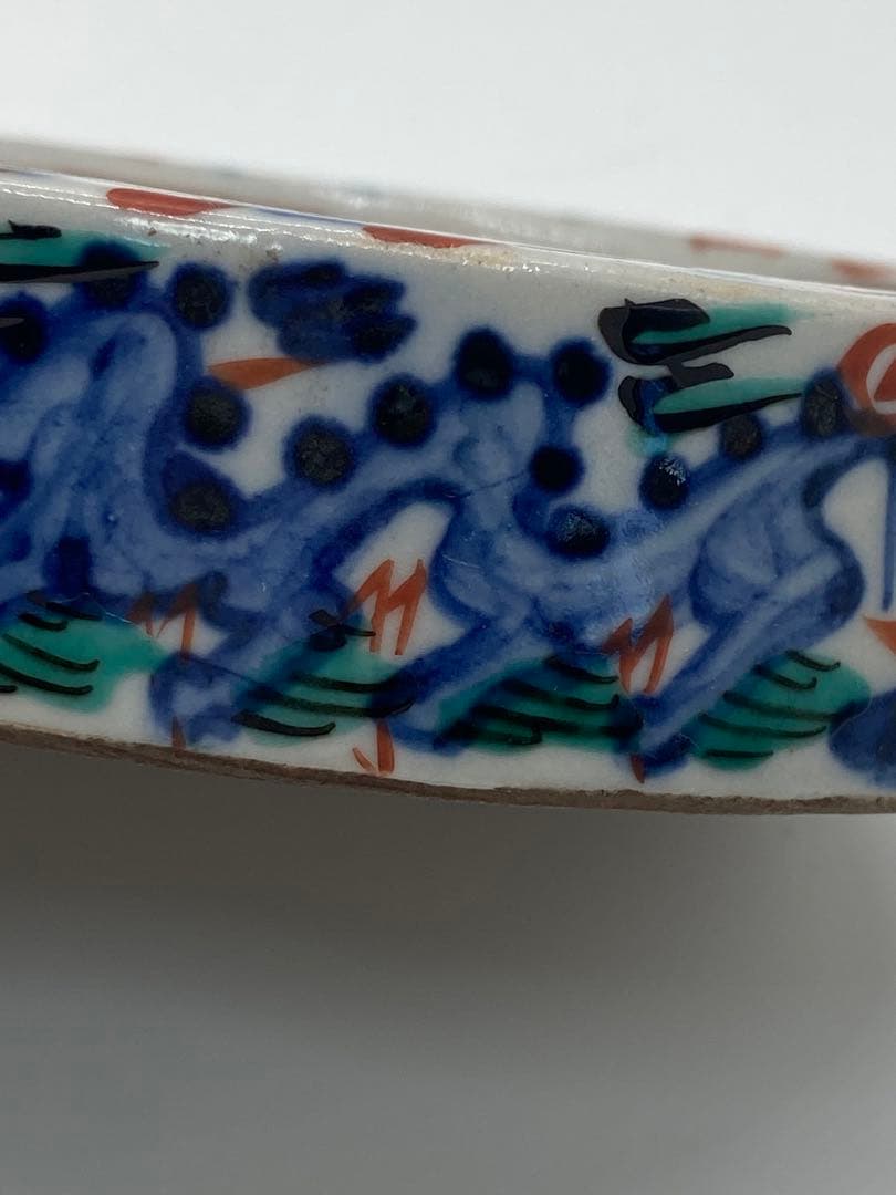 大明万暦年製　呉須　龍鳳紋陶硯　送料込み1222