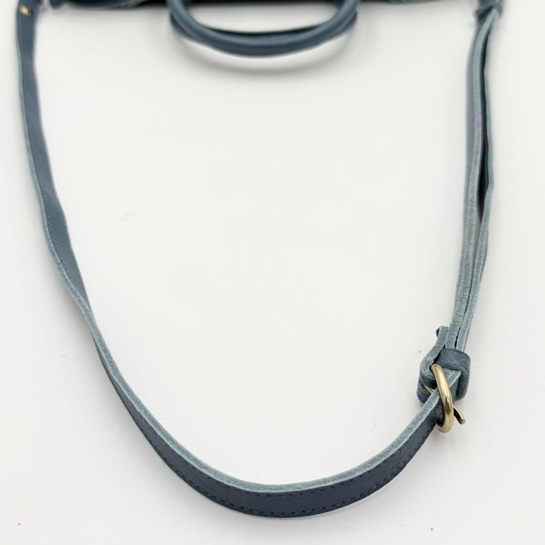 希少 イルビゾンテ クエルチア 2way ハンドバッグ ブルーデニム 新品同様