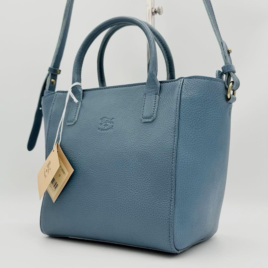 希少 イルビゾンテ クエルチア 2way ハンドバッグ ブルーデニム 新品同様