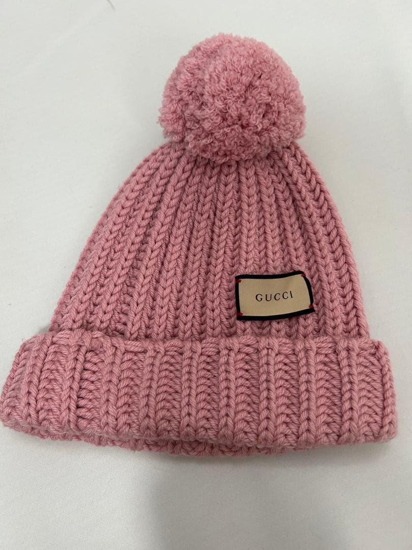グッチ GUCCI ラベル付きニット帽ビーニー