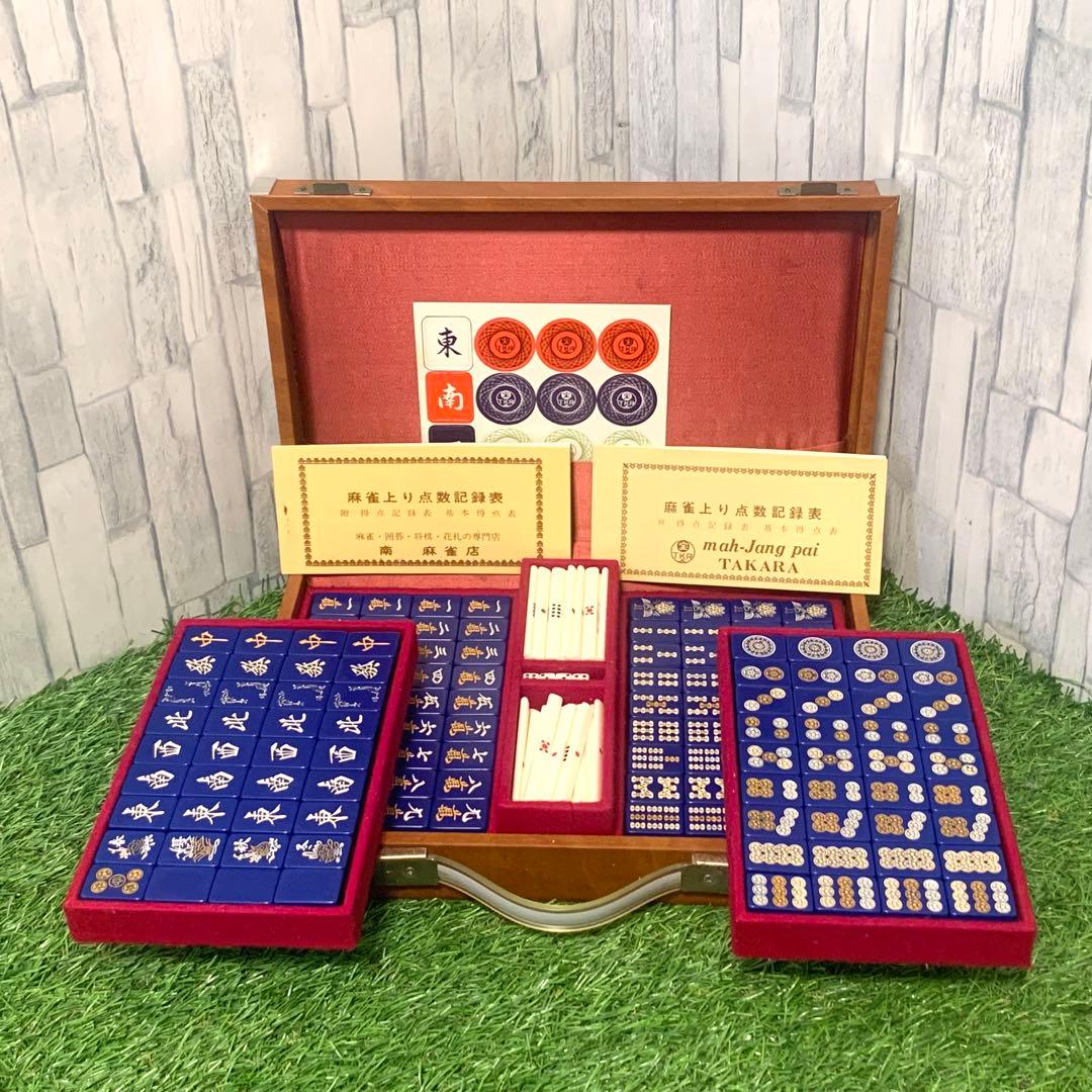 良品 希少全青牌 麻雀牌 キングバードケース TAKARA 五筒王冠