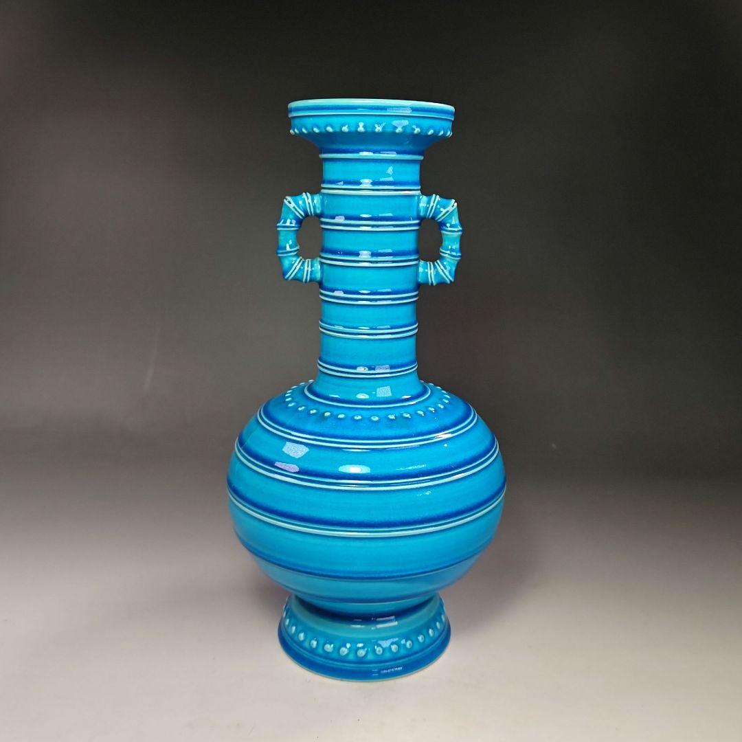 イ438 花瓶『永楽善五郎造』『交趾竹節　花入　共箱』一輪挿　茶道具