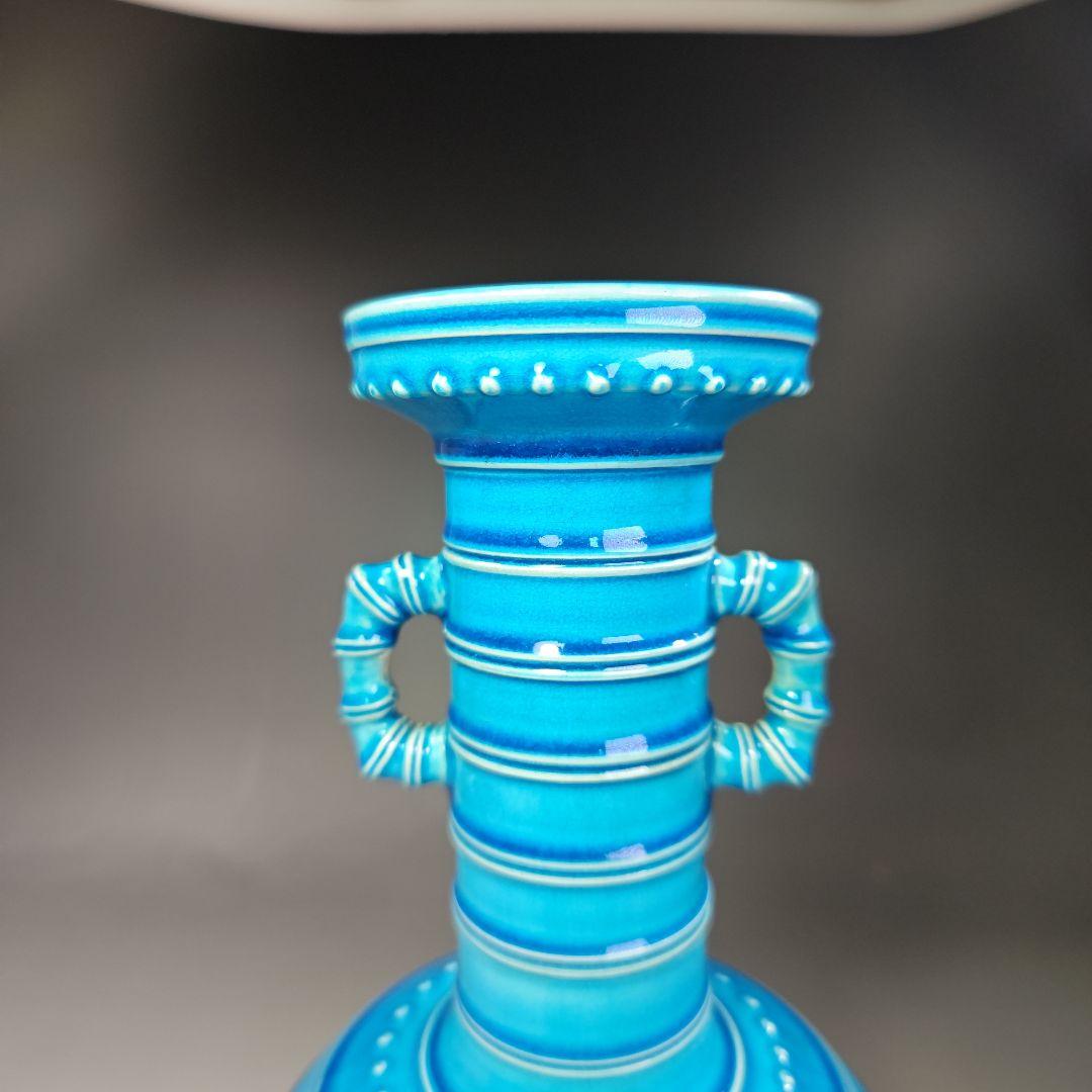 イ438 花瓶『永楽善五郎造』『交趾竹節　花入　共箱』一輪挿　茶道具