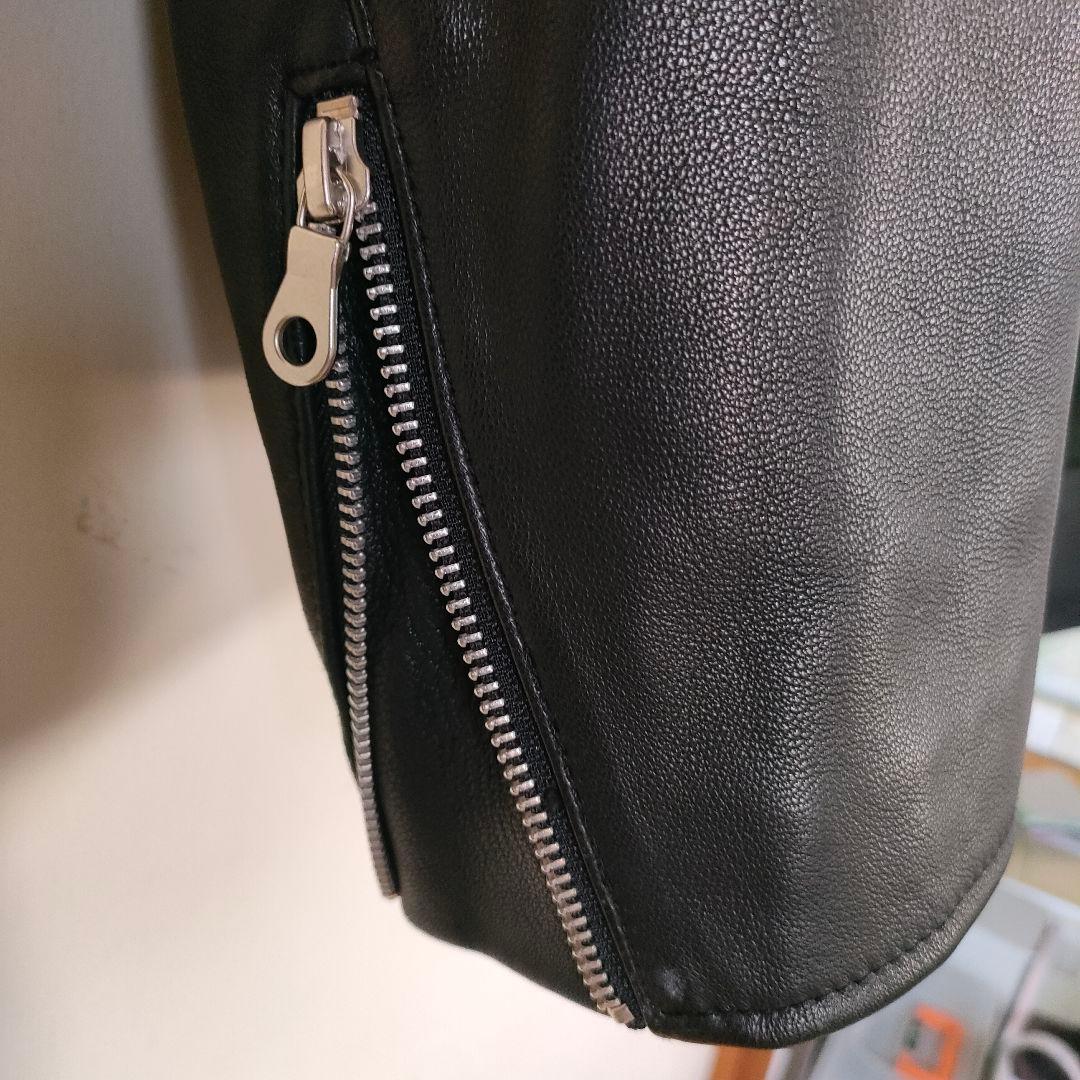 【美品】SHIPS シップス　本革ラムレザージャケット シングル黒Ｌ