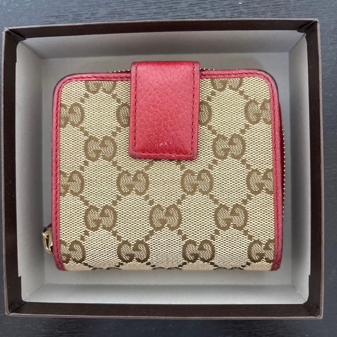 yuki shop　GUCCI GGパターン 二つ折り財布 ベージュ