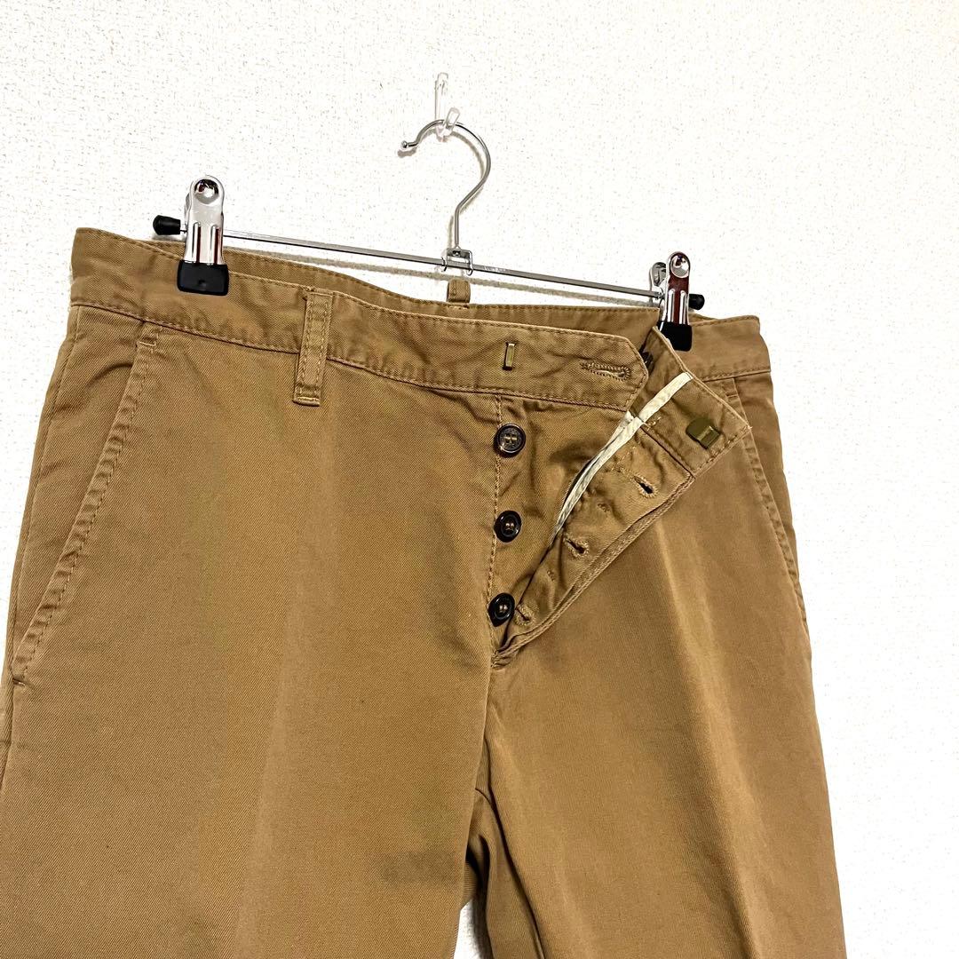 ★DSQUARED2 ベージュ チノパン フリンジ仕上げ 44