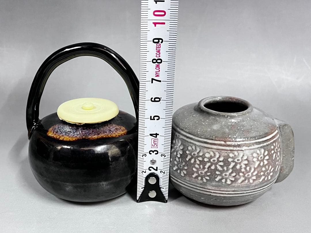 E559 四滴茶入 平安 与し三 浅見よし三 茶入 茶道具 抹茶道具 茶器