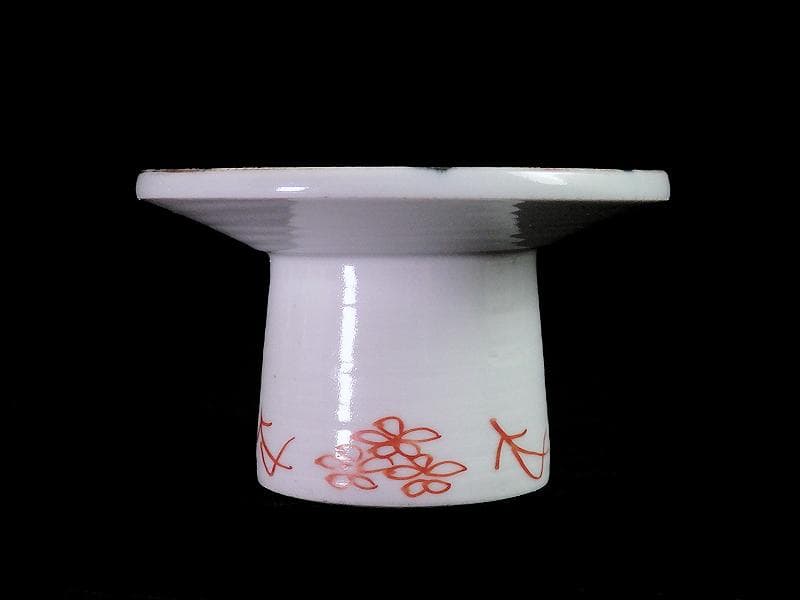 古伊万里　染錦　流水に梅の図　盃台　D194AS-BTs