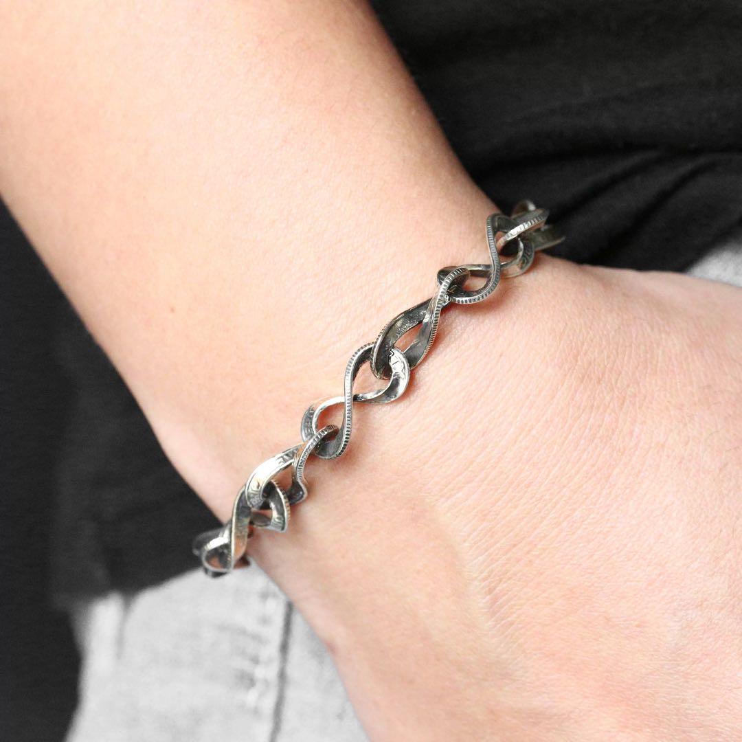 S925 ヴィンテージ モチーフ チェーンブレスレット