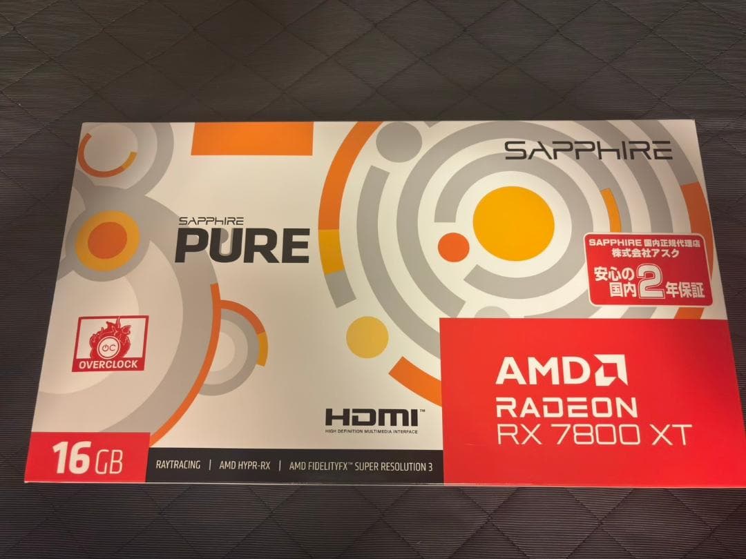 グラフィックボード・グラボ・ビデオカード SAPPHIRE PURE Radeon RX 7800 XT 16GB