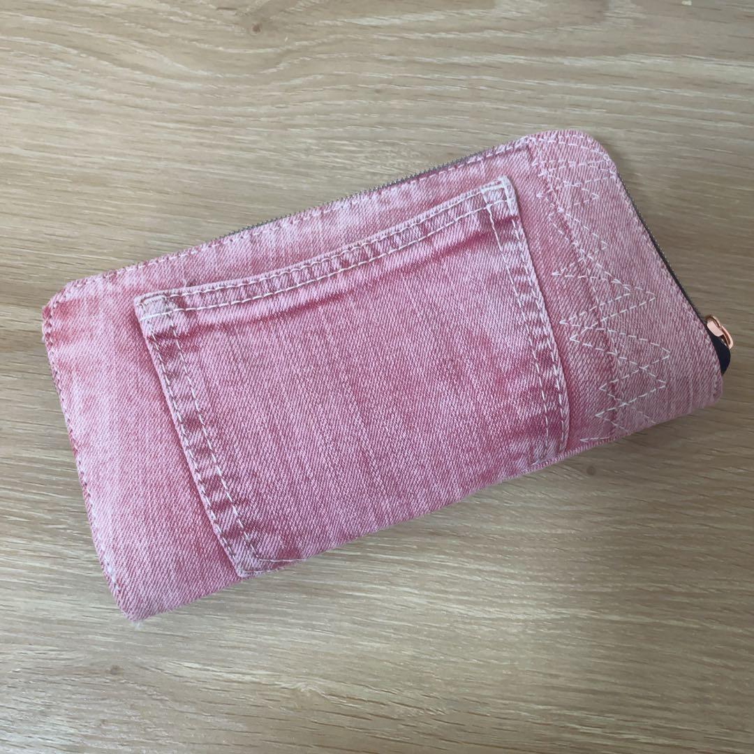 デニム ウォレット ラウンドファスナー