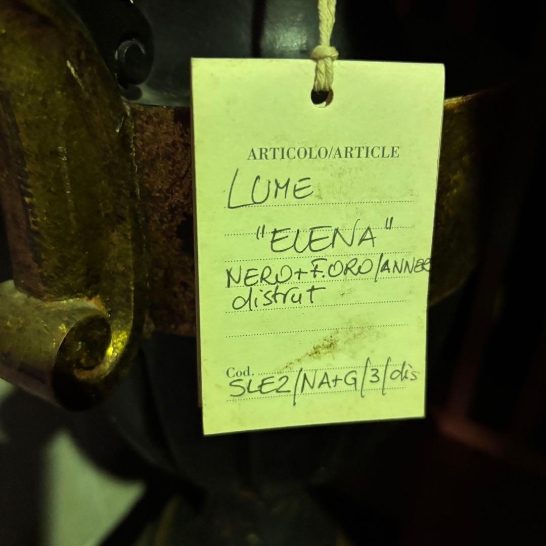 LUME 古典的な黒と金のテーブルランプ2点セット