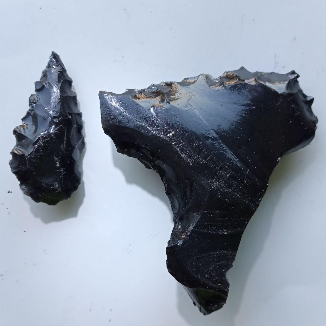 がちがち 石器 模写 269 スクレーパー 石槍 黒曜石　サンプル