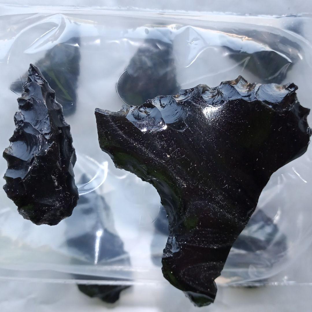 がちがち 石器 模写 269 スクレーパー 石槍 黒曜石　サンプル