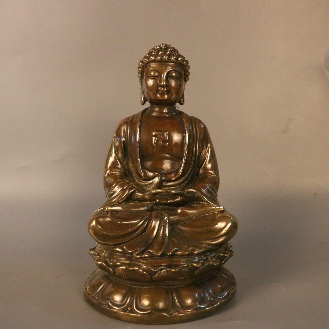 釈迦牟尼仏 銅製 仏像 彫刻 置物 開運 風水
