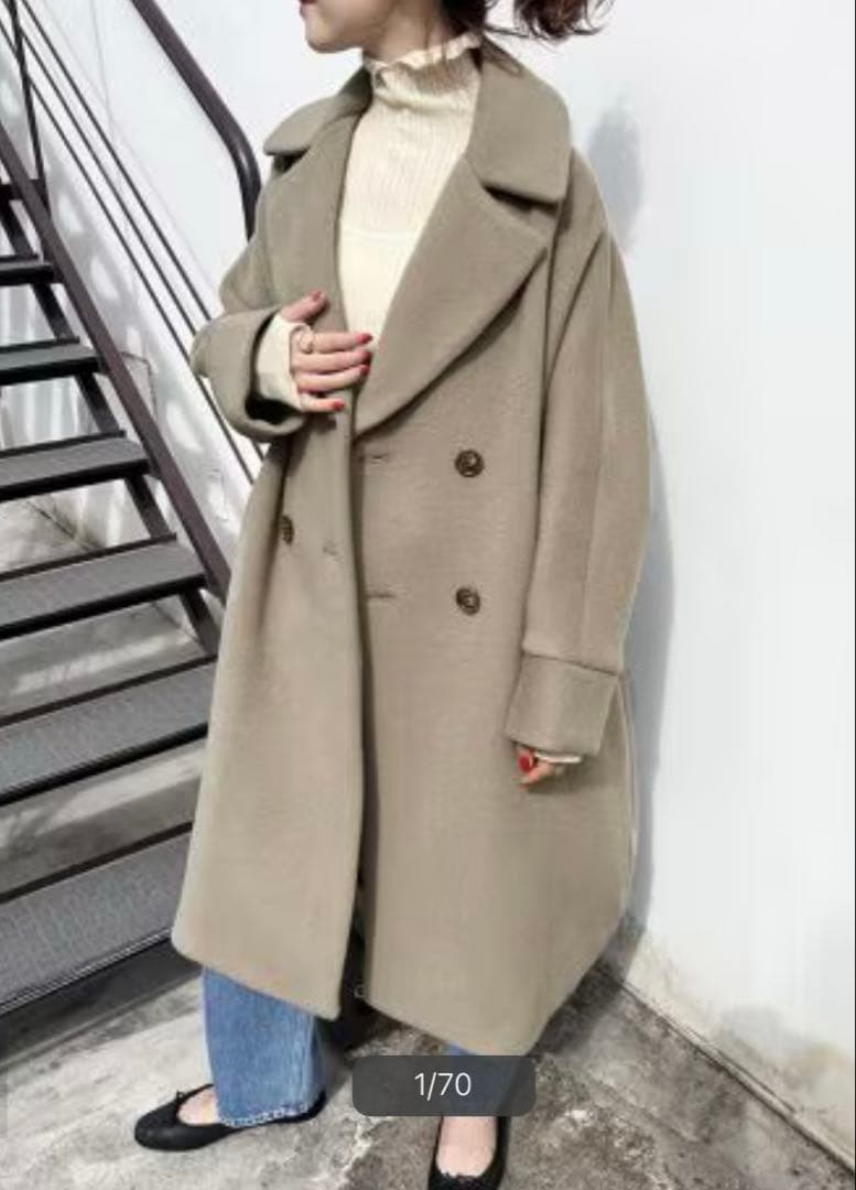 【美品】TICCA スピック&スパン別注 テントコート グレー ベージュ