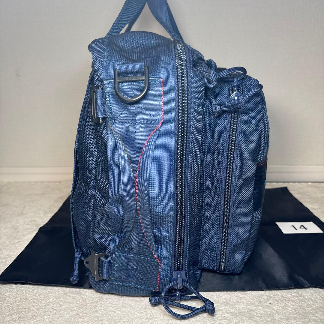 14 極美品　ブリーフィング　ビジネスバッグ　3way ブルー　ネイビー