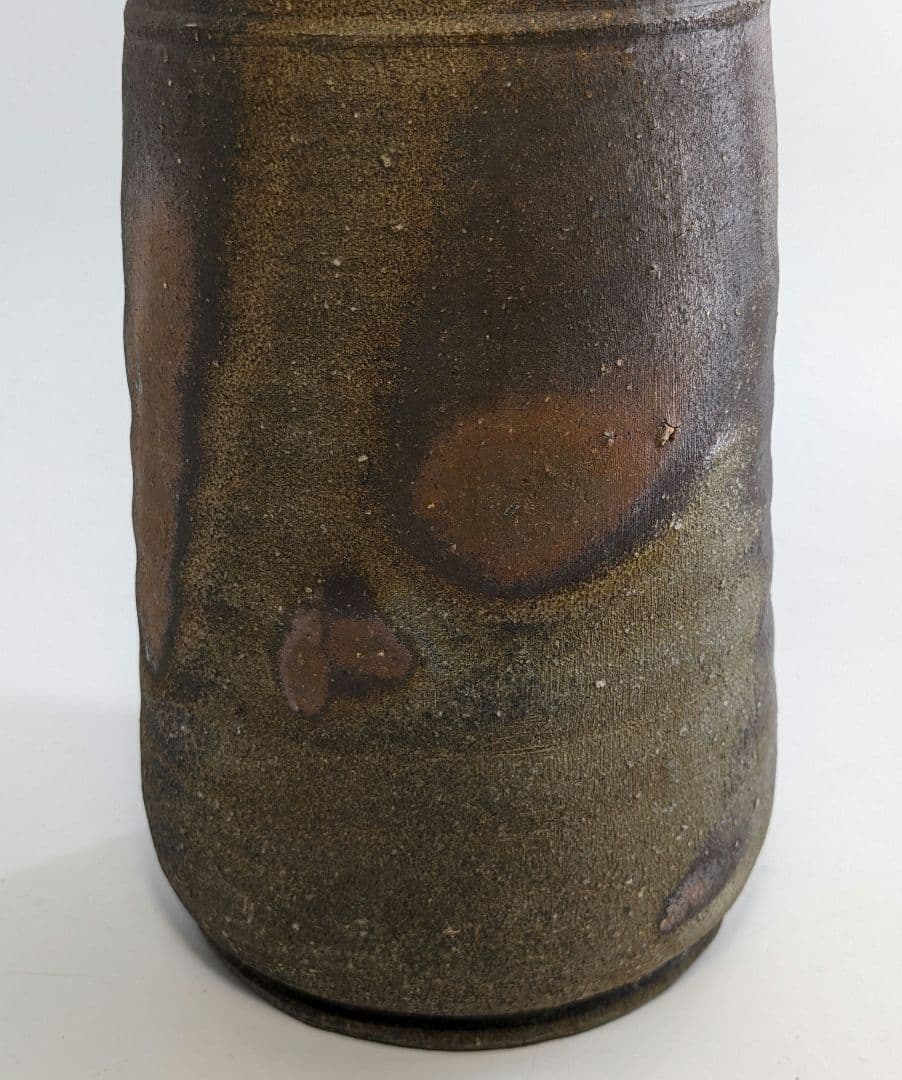 岡山県重要無形文化財 金重晃介 備前焼 耳付花入 合箱 花瓶 花器 置物 華道具