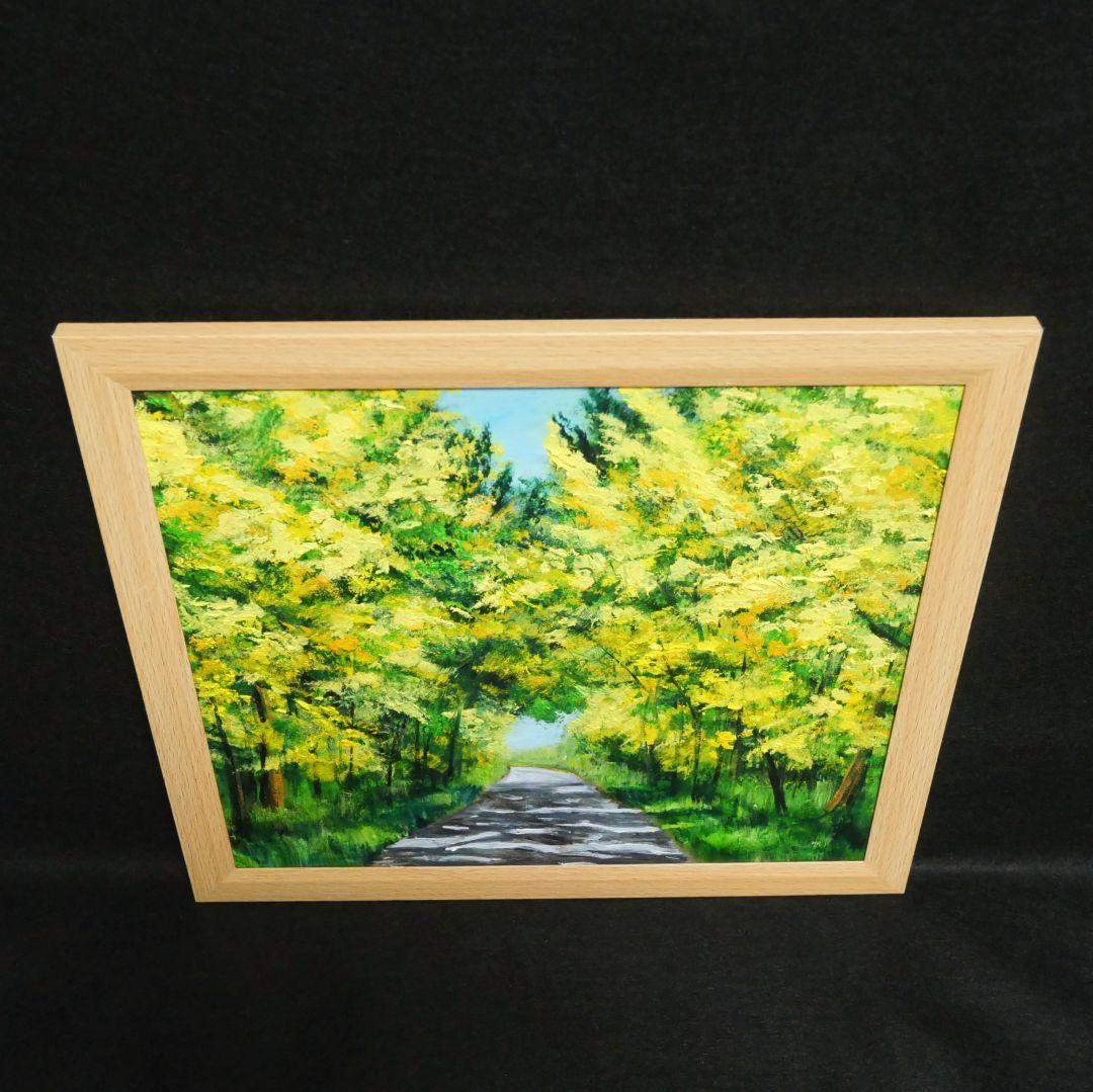 油絵 油彩 油彩画 絵 絵画 【ミモザのトンネル】