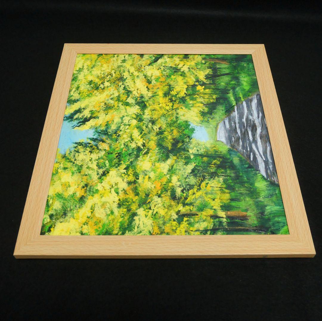 油絵 油彩 油彩画 絵 絵画 【ミモザのトンネル】