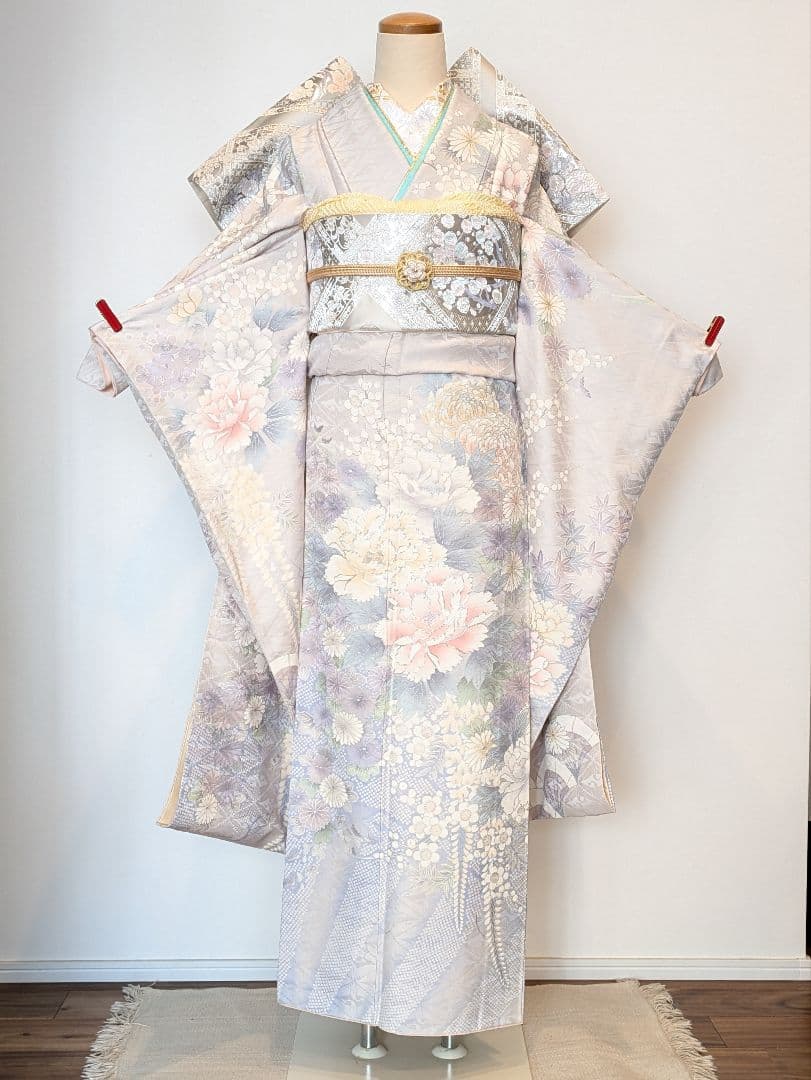 振袖フルセット 身丈162.5裄65 豪華振袖 薄紫 銀彩 正絹 逸品 成人式