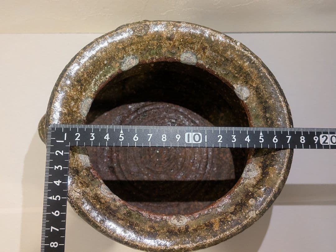 『丸田宗彦』耳付　朝鮮唐津水指　内田皿屋窯　茶道具　共箱共布栞略歴冊子