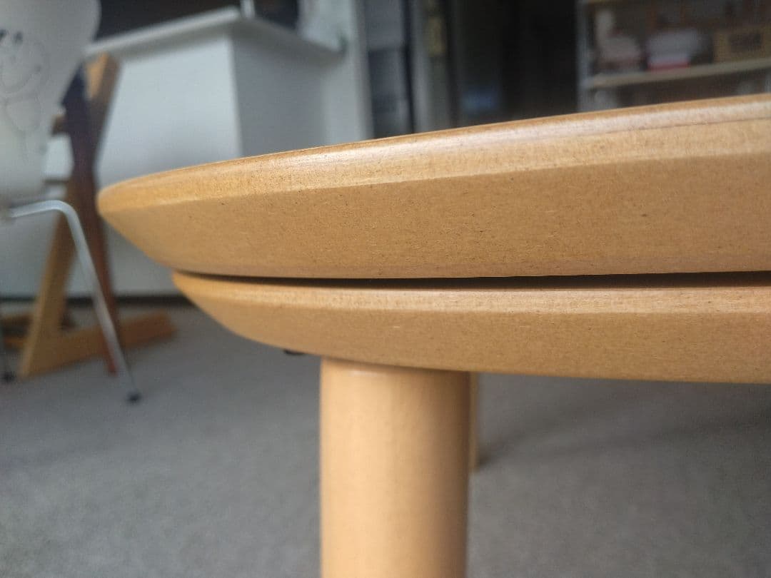 【美品】MUJI/無印良品 オーク材こたつ/ラウンド正方形/22年製座卓テーブル