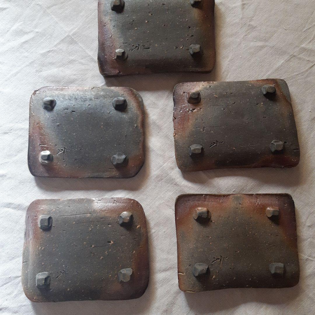 備前焼　角皿　5セット