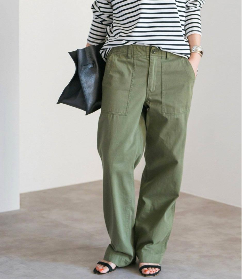 Spick&Span ルーズベイカーパンツ カーキ40
