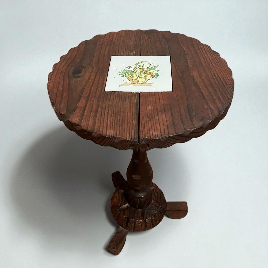 【希少・良品】スペイン製 カントリー家具 テーブル＆チェア2脚　アンティーク